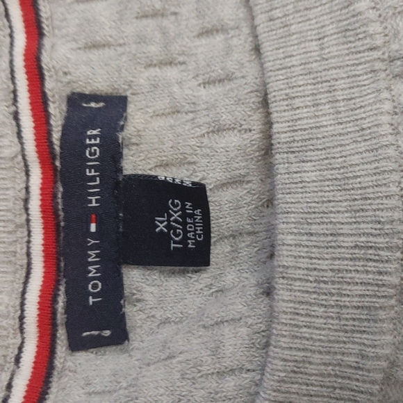 WOMENS SZ XL TOMMY HILFIGER GRAY DRESS W/BLU/RED/WHT TRIM - Picture 4 of 6